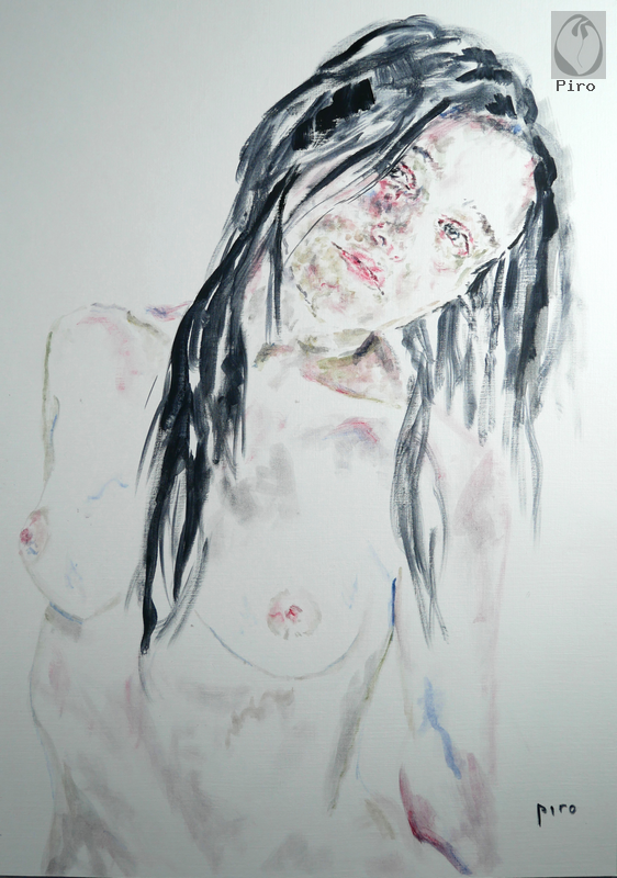 oil on paper - olio su carta di Piro